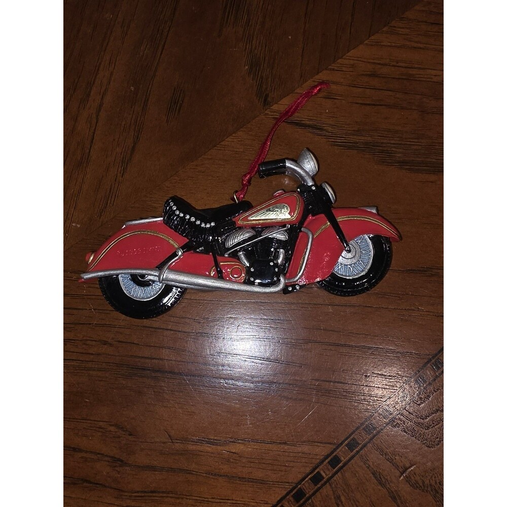 Kurt S. Adler 1947 Indian Motorcycle Ornament Red/Black Vintage MPN W7106